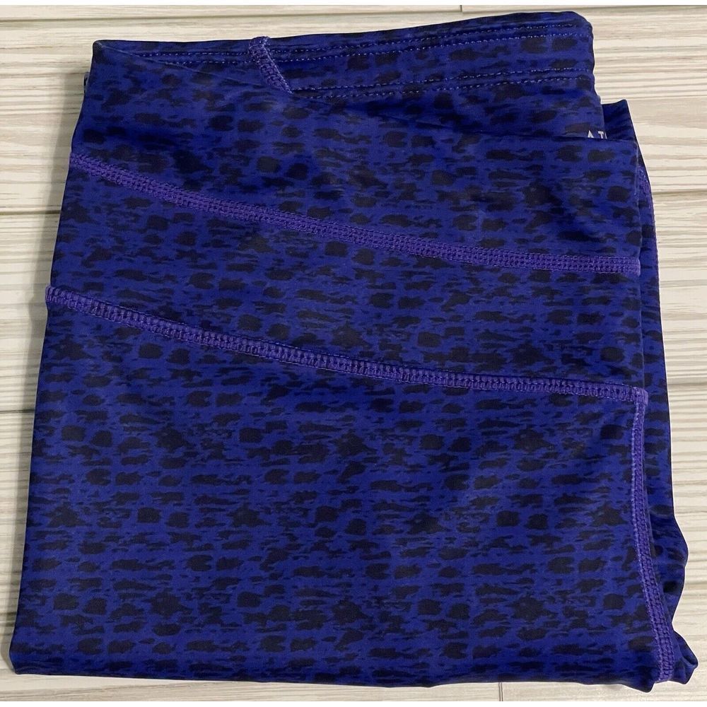 Athleta Women's Asym Camo Sonar Leggings 7/8 Tight Blue Stripe Sz.‎ Medium
